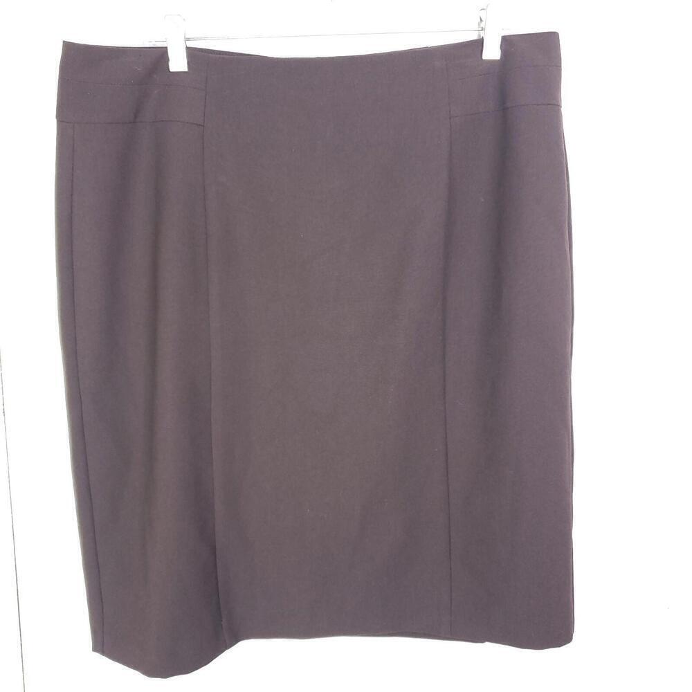 Dressbarn Skirt Womens 14 Pencil Career Chocolate Brown Zip Back Office Corpcore